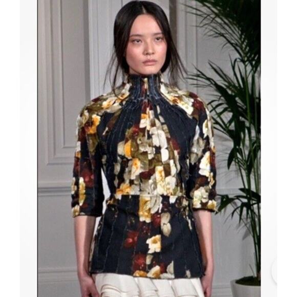 NWT H&M x Eddy Anemian 2014 Runway Blouse Tunic Open Back US 12 - Picture 1 of 13